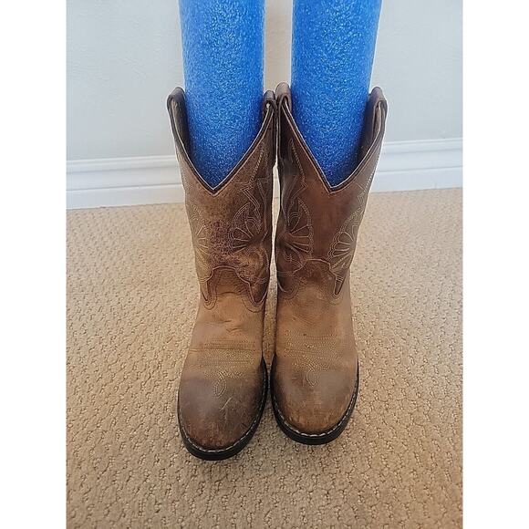 Red Ranch Children Leather Cowboy Boots Sz 2.5 - Picture 2 of 16